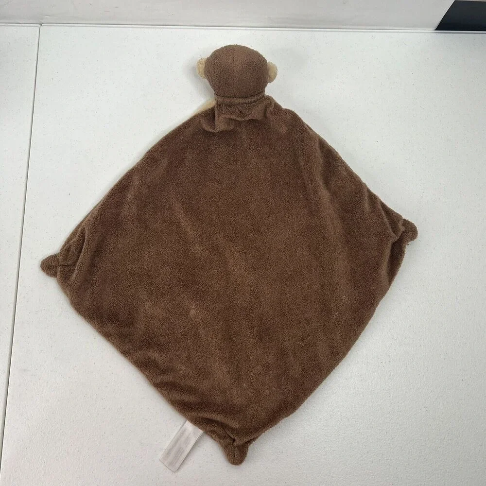 Angel Dear Lovey Baby Security Blanket Plush‎ Brown Tan Monkey Embroidered Face